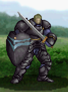 Battle model of Norton, an Armor Knight from TearRing Saga.