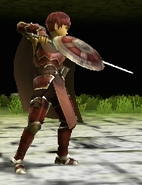 Lukas' battle model as a Myrmidon in Echoes: Shadows of Valentia.