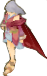 Map sprite of Micaiah as a Light Priestess.