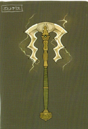 Concept artwork of the Bolt Axe from Three Houses.