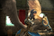 Lucina's battle model as a Pegasus Knight in Awakening.