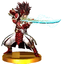 Ryoma's trophy from Super Smash Bros. for 3DS.