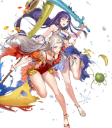 Artwork of Altina and Edelgard as the Sun Empresses from Fire Emblem Heroes by Kakage.