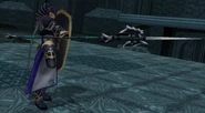 Aran wielding the Wishblade in Radiant Dawn.