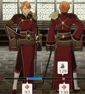 Battle model of Ferdinand as a male Swordmaster from Fire Emblem Three Houses