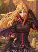 Clarisse from an illustration of Fire Emblem: New Mystery of the Emblem by Daisuke Izuka.