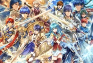 Artwork of Chrom and Marth from Fire Emblem 0 (Cipher) by Kotaro Yamada.