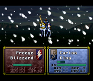 An enemy mage casting Blizzard on Carrion in Thracia 776.