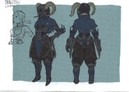 Concept art of a female Malig Knight from Fates