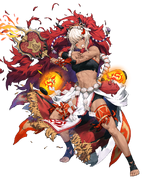 Artwork of Consuming Flame Rinkah from Fire Emblem Heroes by Chiko.