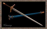 Official artwork of the Mercury Sword from Fire Emblem Museum.