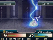 Thunder being cast in New Mystery of the Emblem.