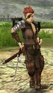 Saber's battle model as a Mercenary in Echoes: Shadows of Valentia.