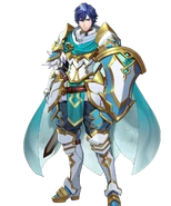 Artwork of Resplendent Chrom (Knight Exalt) from Fire Emblem Heroes.