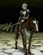 Silque's battle model as a Cavalier in Echoes: Shadows of Valentia.