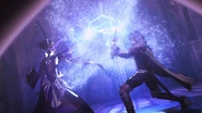 Cutscene still of Chrom exchanging blows with Validar.