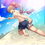 Artwork CG de Takumi obtenible con el DLC Reyerta vacacional.