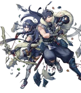 Artwork of Ninja Lucina and Chrom from Fire Emblem Heroes by PenekoR.