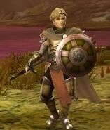 Jesse's battle model as a Myrmidon in Echoes: Shadows of Valentia.