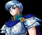 Runan's unused portrait as a Lord with blue hair.