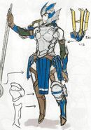 The first set of concept artwork featuring the female variant of the Wyvern Lord class from Awakening.