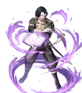 Artwork de Hubert usando su habilidad especial en Fire Emblem Heroes.