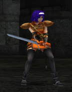 Mia's in-game battle model as a Myrmidon in Path of Radiance.