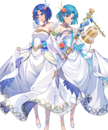 Catria and Thea as they appears in Fire Emblem Heroes as the Azure Wing Pair by Kakage.