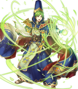 Artwork of Ascended Merric from Fire Emblem Heroes by Yoshiro Ambe.