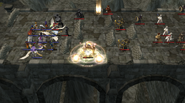 An enemy Bishop Rescuing a Lance General in Radiant Dawn.