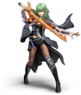 Official render of Female Byleth's enlightened skin in Super Smash Bros. Ultimate