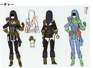 Concept artwork of the female Archer class from Fire Emblem: Three Houses.