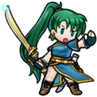 Lyn's sprite as the Lady of the Plains in Fire Emblem Heroes.