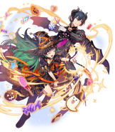 Artwork of Male Byleth & Sothis as the Bound-Spirit Duo from Fire Emblem Heroes by azu-taro.