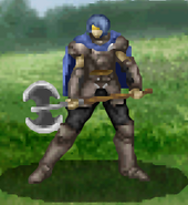 Battle model of Ezekiel, an Axe Knight from TearRing Saga.