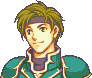 Sain's portrait in Fire Emblem: The Blazing Blade.