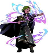 Ilustración de Raigh de Fire Emblem Heroes por Himukai Yuji.