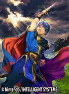 Artwork of Marth in Fire Emblem 0 (Cipher) by Akira Fujikawa.