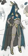 The first set of concept artwork featuring the female variant of the Dark Mage class from Awakening.