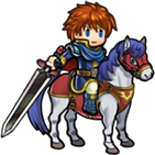 Eliwood's sprite as the Knight of Lycia in Heroes.