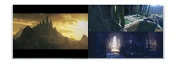 Various concept art pieces of the Garreg Mach Monastery.