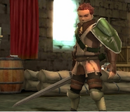 Battle model of Gregor, a male Mercenary from Awakening.