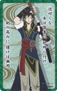 Lon'qu as a Myrmidon in the One Hundred Songs of Heroes Karuta set.