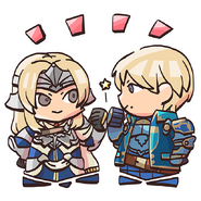 Mathilda and Clive from the Fire Emblem Heroes guide.