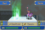 Clarine casting Rest on Chad in Binding Blade.