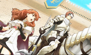 Celica meeting the "Masked Knight" in Zofia Castle.