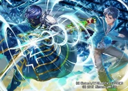 Artwork of Itsuki and Chrom from Fire Emblem 0 (Cipher) by Mayo.