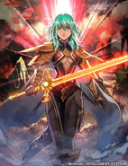 Artwork of Female Byleth in Fire Emblem 0 (Cipher) by Nijihayashi.