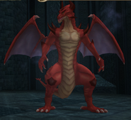 Gareth's battle model as a transformed Red Dragon in Radiant Dawn.