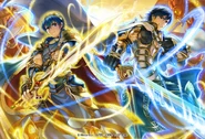 Artwork of Chrom and Marth from Fire Emblem 0 (Cipher) by Senri Kita.